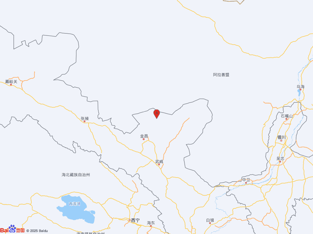 甘肃武威市民勤县（北纬39.04度，东经102.57度）发生3.2级地震